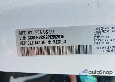 2023 Ram Promaster 2500 High Roof 136 Wb z USA, uszkodzony, nr VIN 3C6LRVCG9PE552016